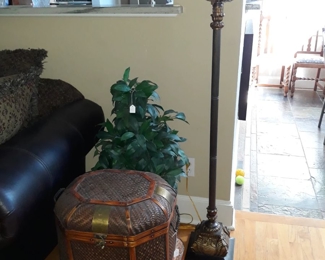 Baskets and floor lamp