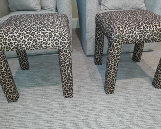 Leopard print foot stools