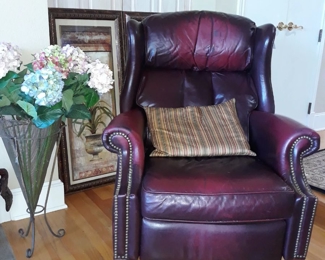 Leather recliner.