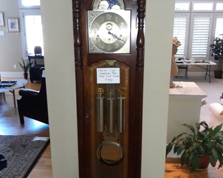 Sligh grandfather clock, runs well.