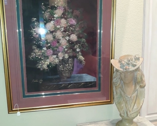 Kaye limited edition print and a reproduction bust of "Rose" by Auguste Rudin.