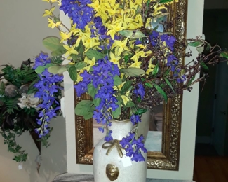 Faux floral arrangement.