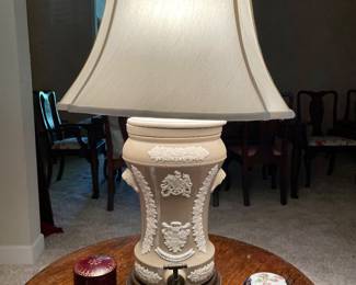 English Stoneware Water Jug Lamp.