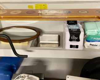 Large Beautiful Military Bar by the "Michigan Military Preservation Social Club " sporting logos from the Marines, Army, Coastguard, Air Force, Navy 