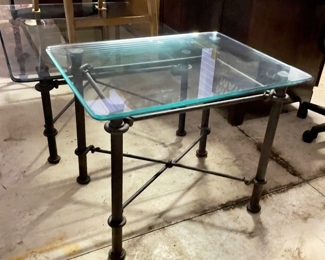 Cast Iron /Glass Table, Coffee and End