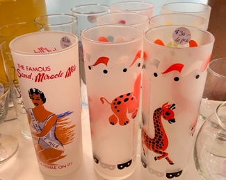 Vintage Frosted Glasses 