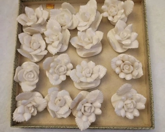 16 Beautiful Vintage Verithin Lenwile China Place Card Holders Original Box