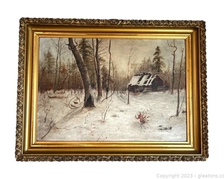 Adorable Winter Landscape Oil Painting