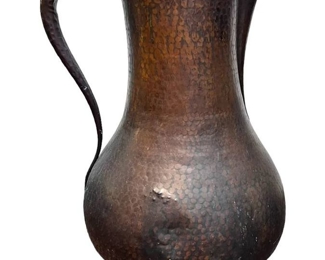 Antique Hammered Copper Pitcher