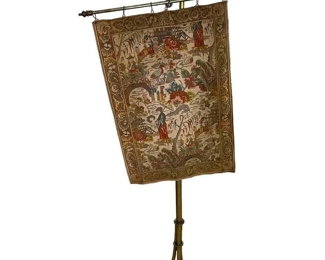 Antique Victorian Firescreen Tapestry