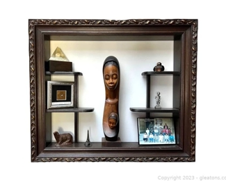 Beautiful Shadow Box Unit with Unique Decor Items