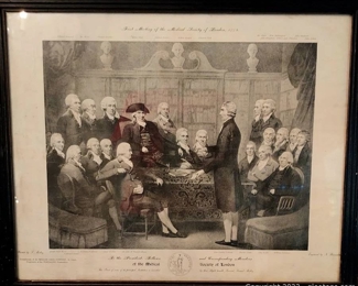 Framed Portrait of President Fellows and Corresponding Members of the Medical Society of London