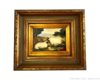 Oil Painting of Sheep in Pasture