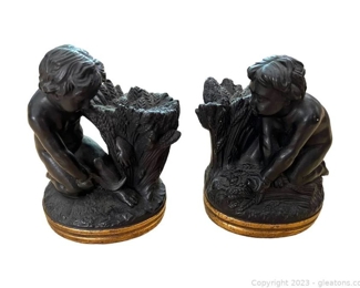 Pair of Ebony Bookends