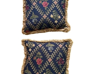 Pair of Blue Gold Throw Pillows