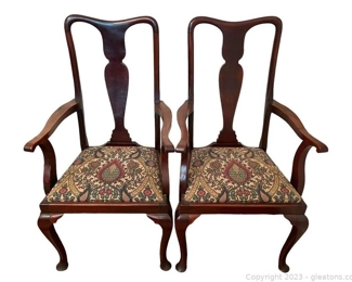 Set of 2 Beautiful Solid Wood Dining Armchairs