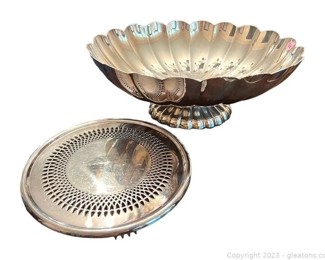 Silverplate Footed Tray and Shell Serving Platter