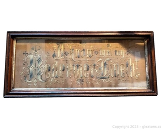 Victorian Needlepoint Art in Wall Hanging Frame