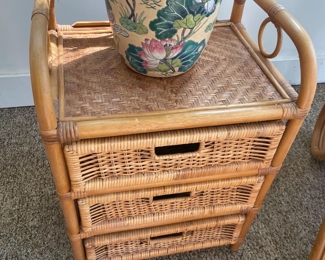 3 Drawer Rattan End Table $ 46.00