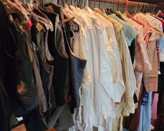 Large amount of antique and vintage clothing.