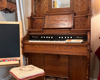 Early Victorian pump organ by Windsor. Forget about the silly gadgets advertised on TV. This is the real deal to give your feet and legs are workout…And it sounds wonderful!