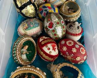 Hand crafted egg ornaments