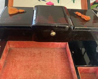 Inside of lacquer music box