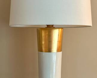 (2) Crackle Glass & Gold Lamps with Acrylic Base