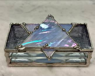 Star of David Stained Glass Trinket Box