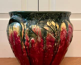 Majolica Planter with Fish