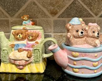 (2) Bear Themed Tea Pots
