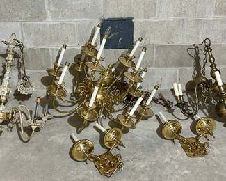 Assorted Brass Chandeliers