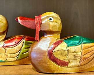 (2) Carved Ducks
