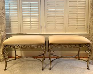 (2) Upholstered Ottomans