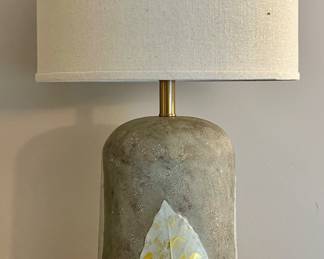 Ceramic Lamp with Gold Leaves