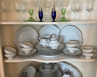 Saladmaster "Wedding Band" china, Schumann-Bavaria "Moon Rose" china