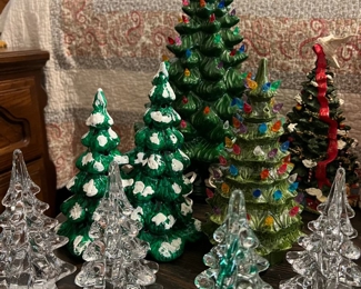 vintage lighted ceramic Christmas trees