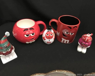 Awesome Red M and Ms Two Cups and Large Store Display Cutout Guy
