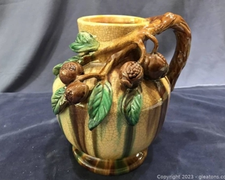 Chinese Sancai Majolica Ceramic Cocoa Bean Vase