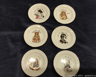 Cute and Cuter Hand Painted Lenwile Ardalt Porcelain Dog Coasters
