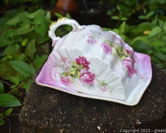 Porcelain Covered Cheese Keeper Server