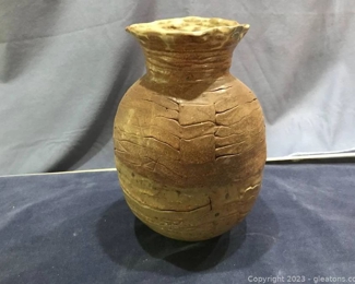 Rustic Handmade Coiled Clay Weed Pot