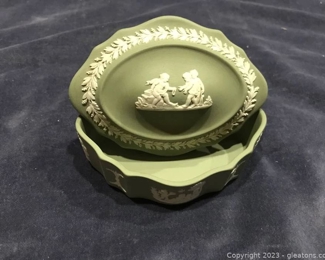 Sage Green Wedgewood Lidded Trinket Box
