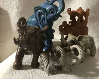 Trunks up for these Elephants