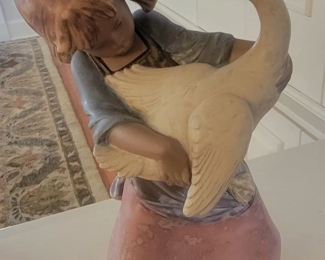 Lladro Duck pulling pigtail girl with geese # 2095