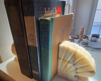 Cookbooks and Marble Book Ends