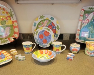 Dinnerware Set by Elizabeth Roache  'Tickled Pink" pattern