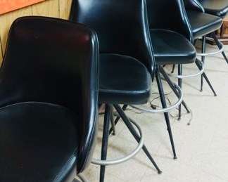 MCM Black Swivel Barstools