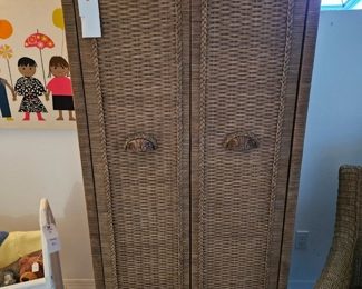 Wicker armoire 