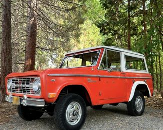 Open Bids on the Bronco ! Submit your offer at the Sale ! (The fender trims are part of the original Sports package when purchased new) & the gas cap is the non original piece only…I owner, No Rust detected, Clean & garaged ..1968 model